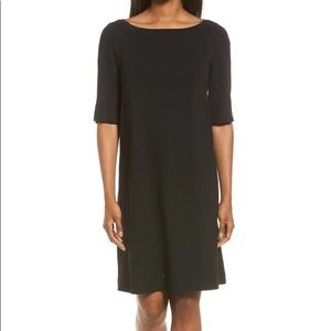 Eileen Fisher Black Jersey Shift Dress Size Medium
